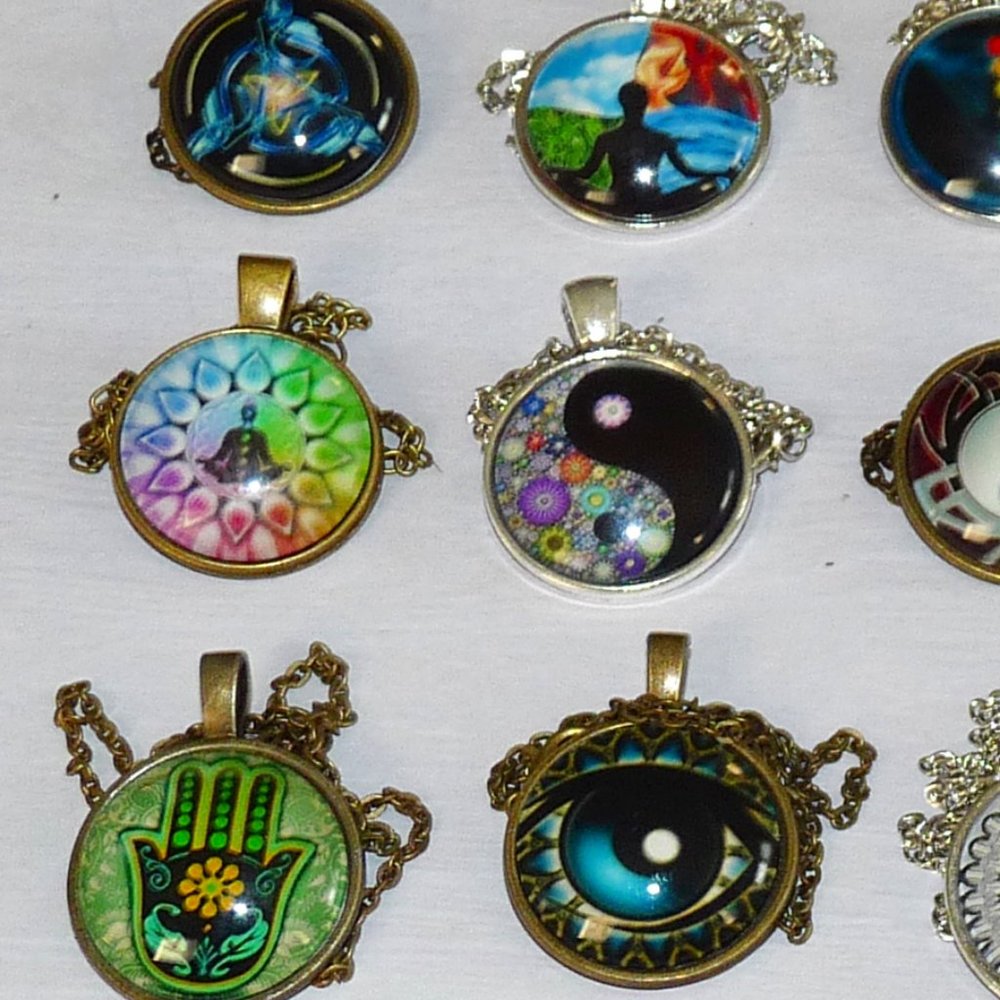 Jewelry Cabochon Round Glass Dome Pendants Necklaces U Choose